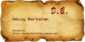 Dóczy Bertalan névjegykártya