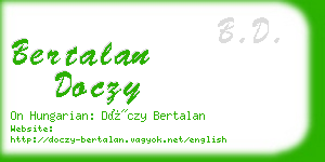 bertalan doczy business card